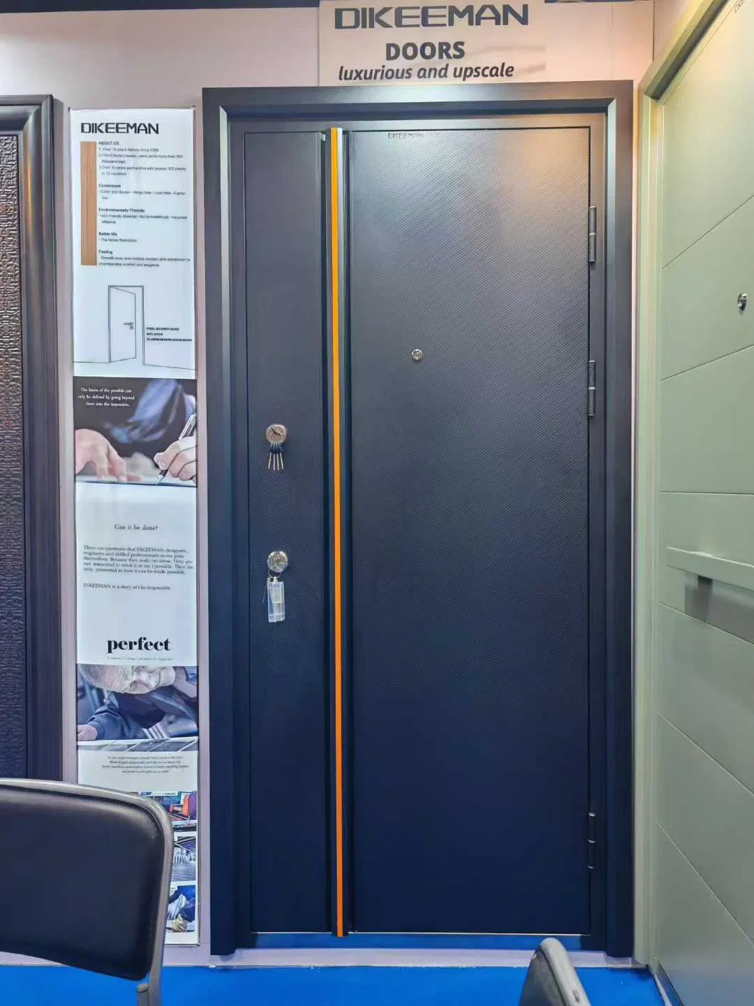 Factory Security Steel Entrance Front Door with Smart Lock Entry Exterior Main External Modern Stainless Luxury Metal for House