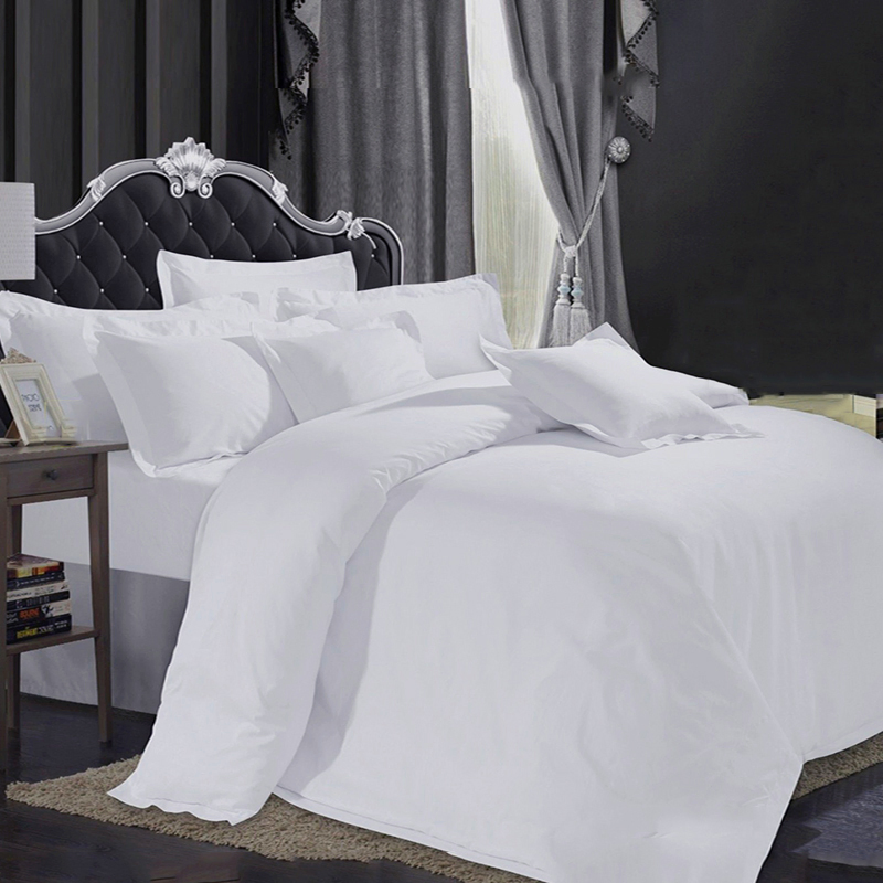 China Supplier 300tc Cotton Hotel Bedding Set Flat Sheet Duvet Cover