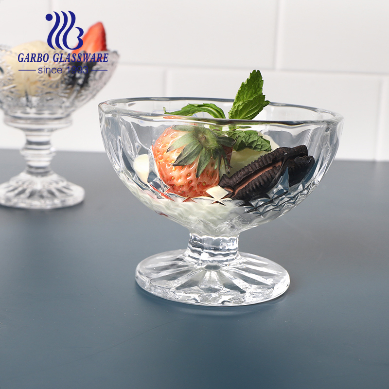 Classic Glass Ice Cream Cup for Summer Salad Bowl Cup Glass Bowls for Dessert Glass Dessert Bowl