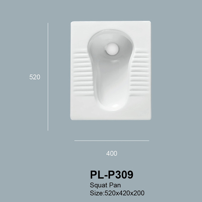 Ceramic Wc Pan Water Closet Medium Deep Luxury Western Style Porcelain Squatting Squat Toilet (PL-P309)