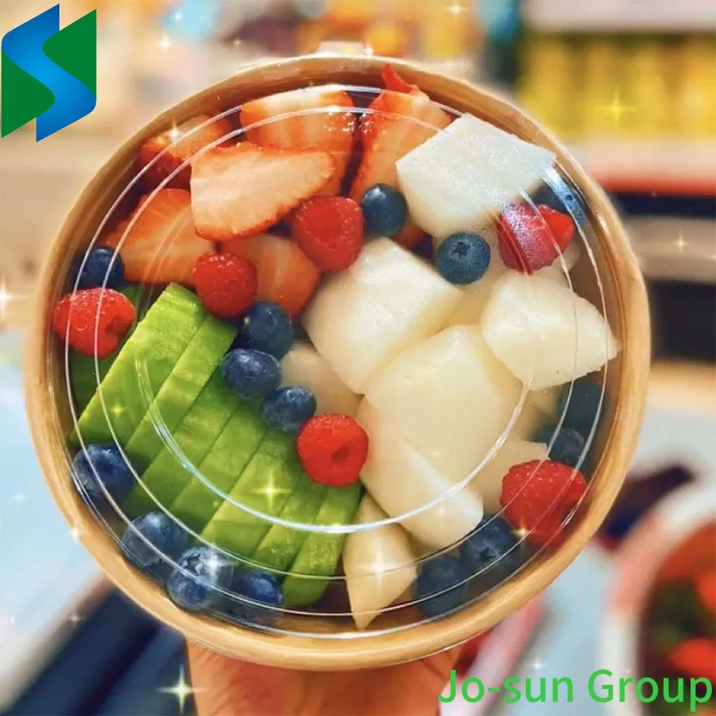 Jo-Sun Factory Outlet Food Grade Eco-Friendly Brown Kraft Paper Salad Bowls for Takeaway