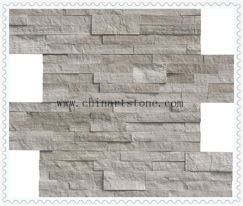 Nature White Wooden Marble Culture Stone Slate for Wall Decoration