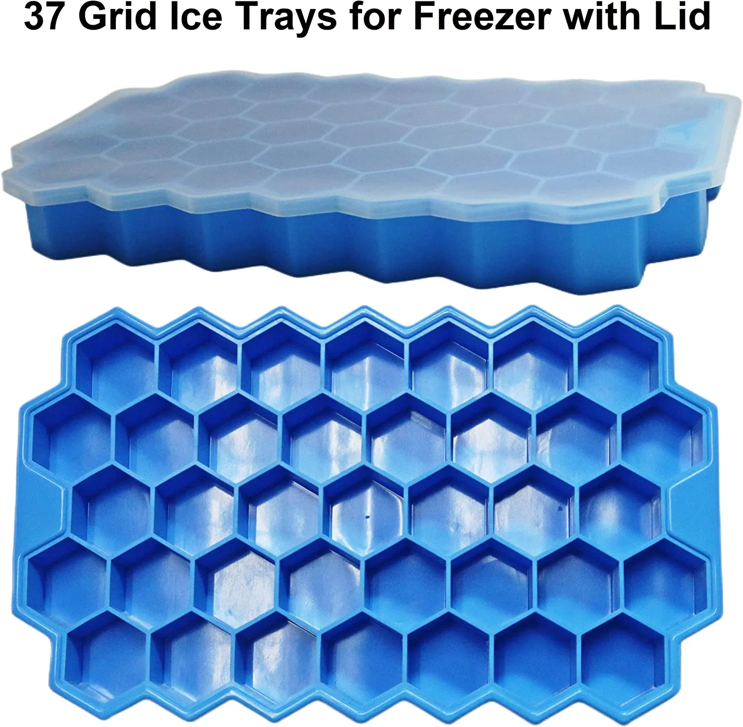 Silicone Ice Cube Tray with Lid in Organizer Bins or Ice Bucket