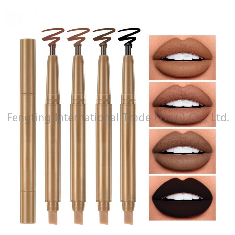 Custom Logo Smooth Long Lasting Private Label Cream Dark Brown Makeup Peptide Volume Contouring Plump Lip Liner