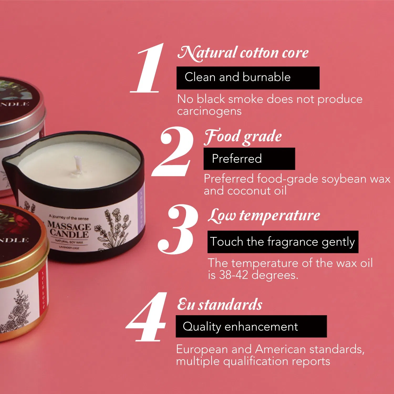 Aromatherapy Massage Candle with Essential Oils for Relaxation