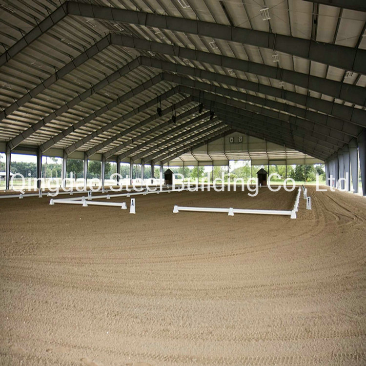 Prefabricated Steel Structure Indoor Horse Riding Hall / Horse Riding Arena Construction Building