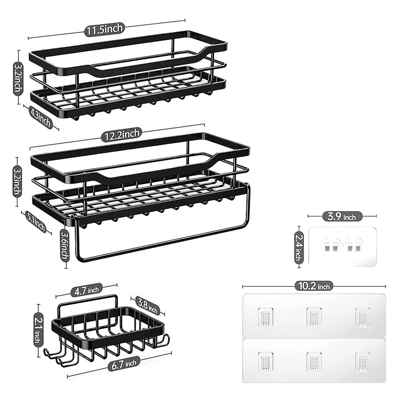 Wholesale Stainless Steel Shower Caddy Adhesive Bathroom Shelf