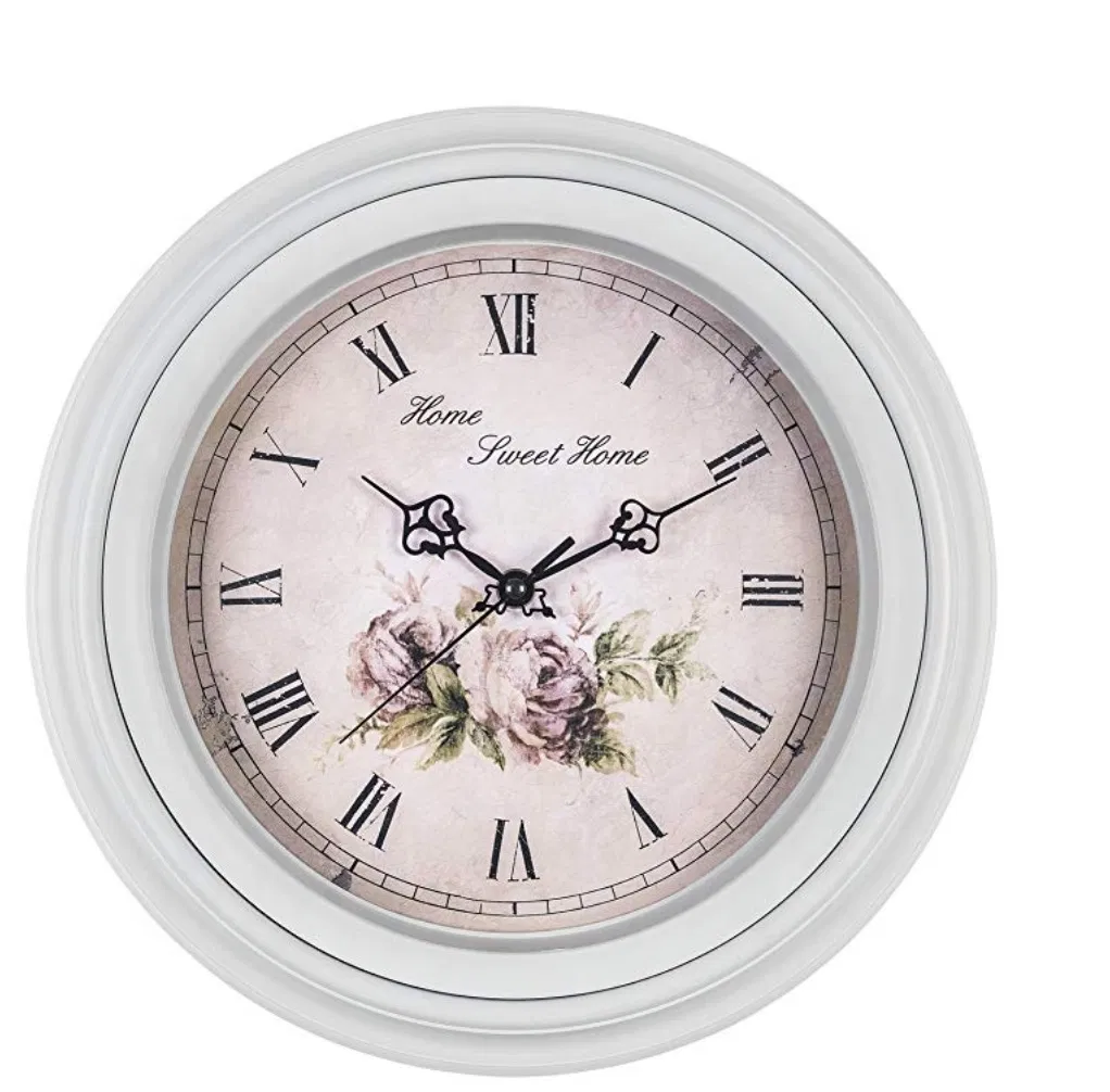 Large Decorative Wall Clock Vintage Style Silent Quality Quartz Battery Operated