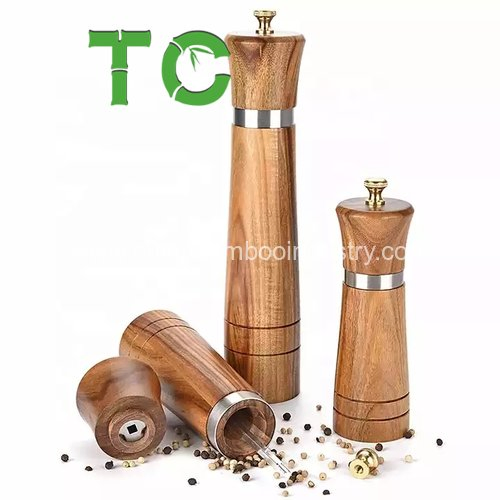 Деревянная мельница для перца и соли с керамическим механизмом
