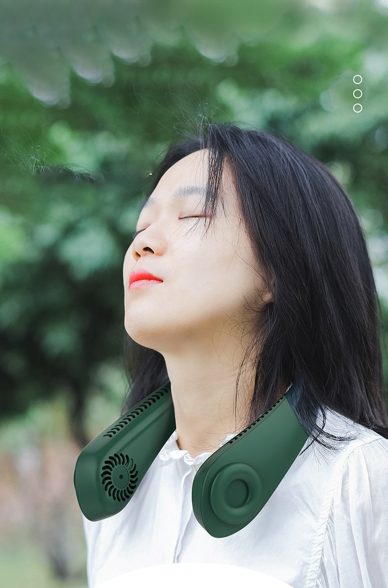 2022 New Arrive Portable USB Rechargeable Summer Cooling Bladeless Hanging Neck Fan