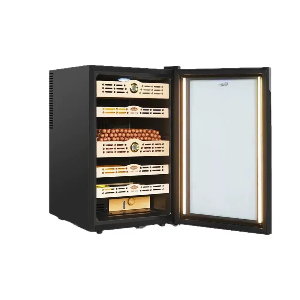 Humidor Semiconductor Cooling Big Capacity Electronic Temperature Control Imported Cedar Wood Cigar Refrigeration Cabinet
