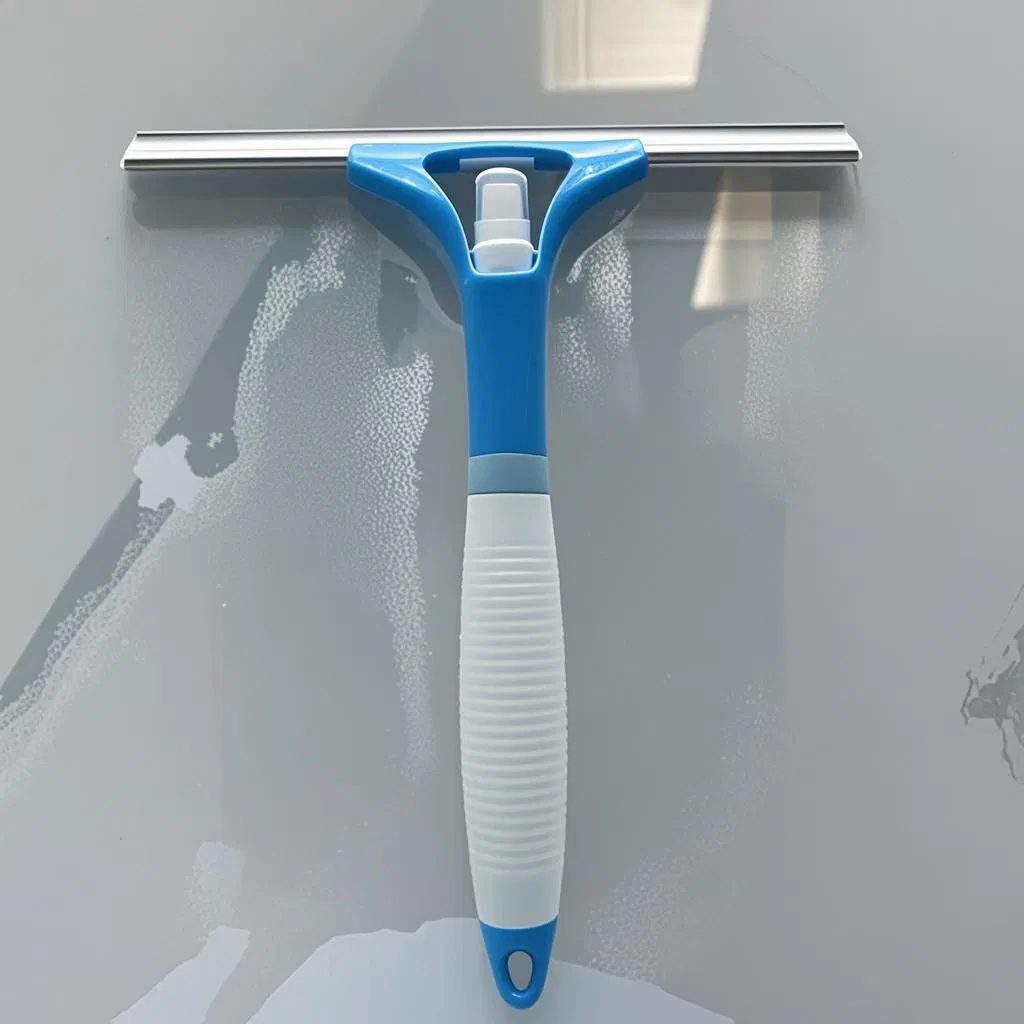 Mini Shower Squeegee for Glass Doors Window Brush Shower Glass Cleaner Squeegee with Spray Window Squeegee