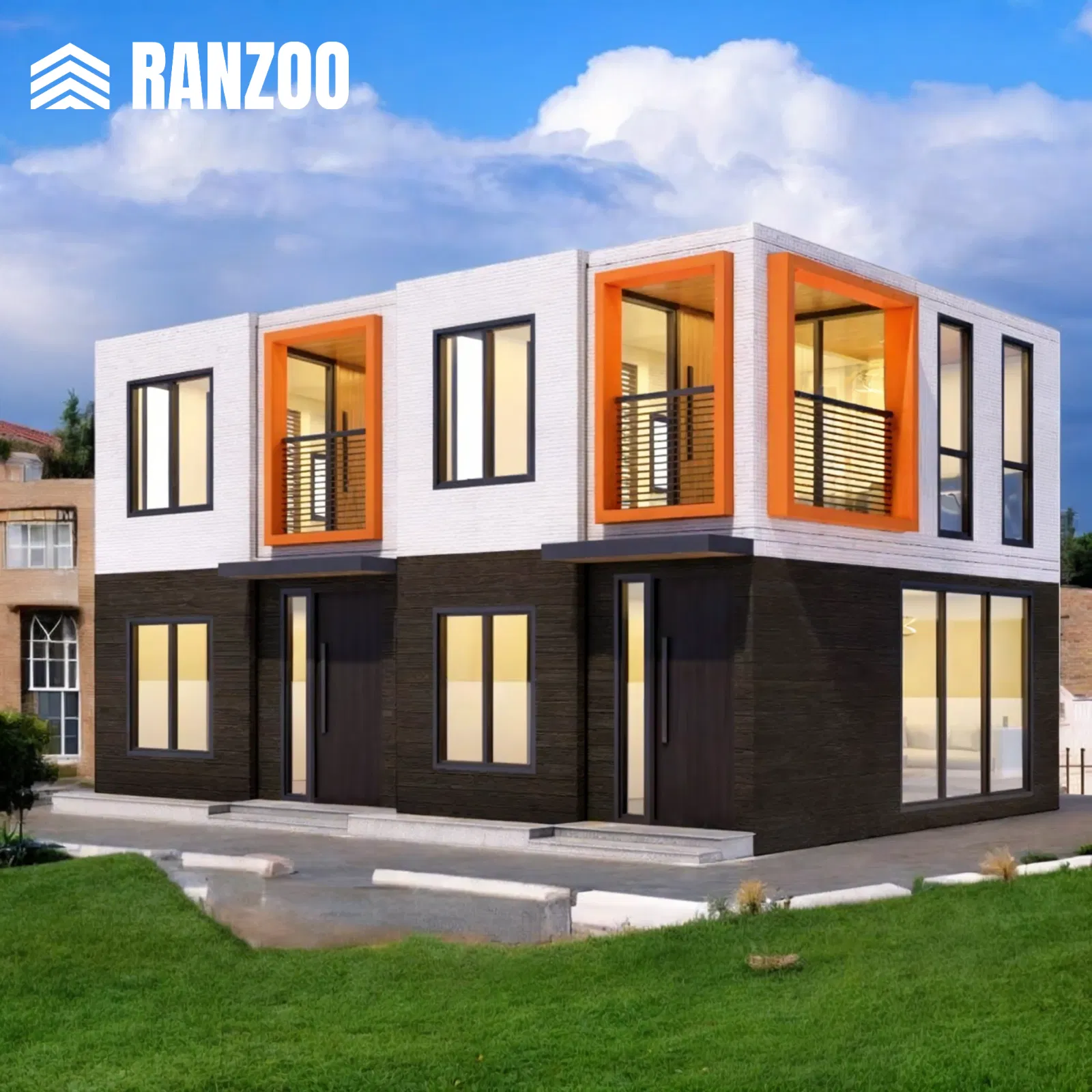 Ranzoo Stylish Wooden prefabricated movable prefab smart House tiny home with Solar Power and Free Design