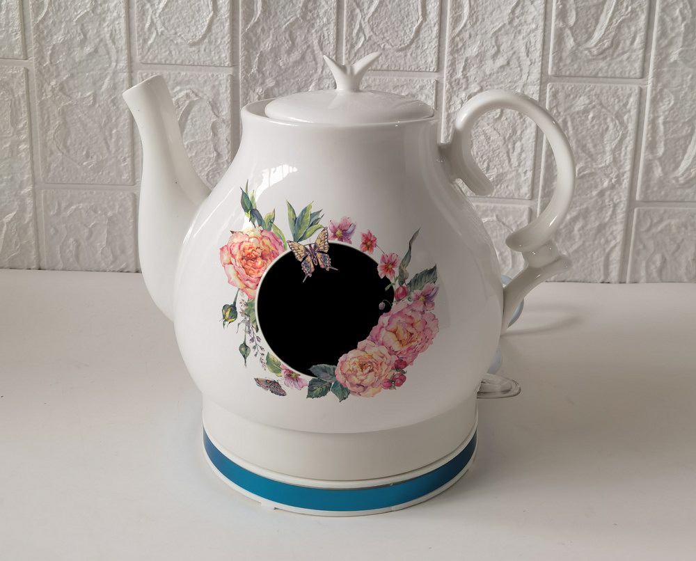 1.5L Factory Wholesale Hot Selling Color Changing Ceramic Electric Tea Kettle Cordless