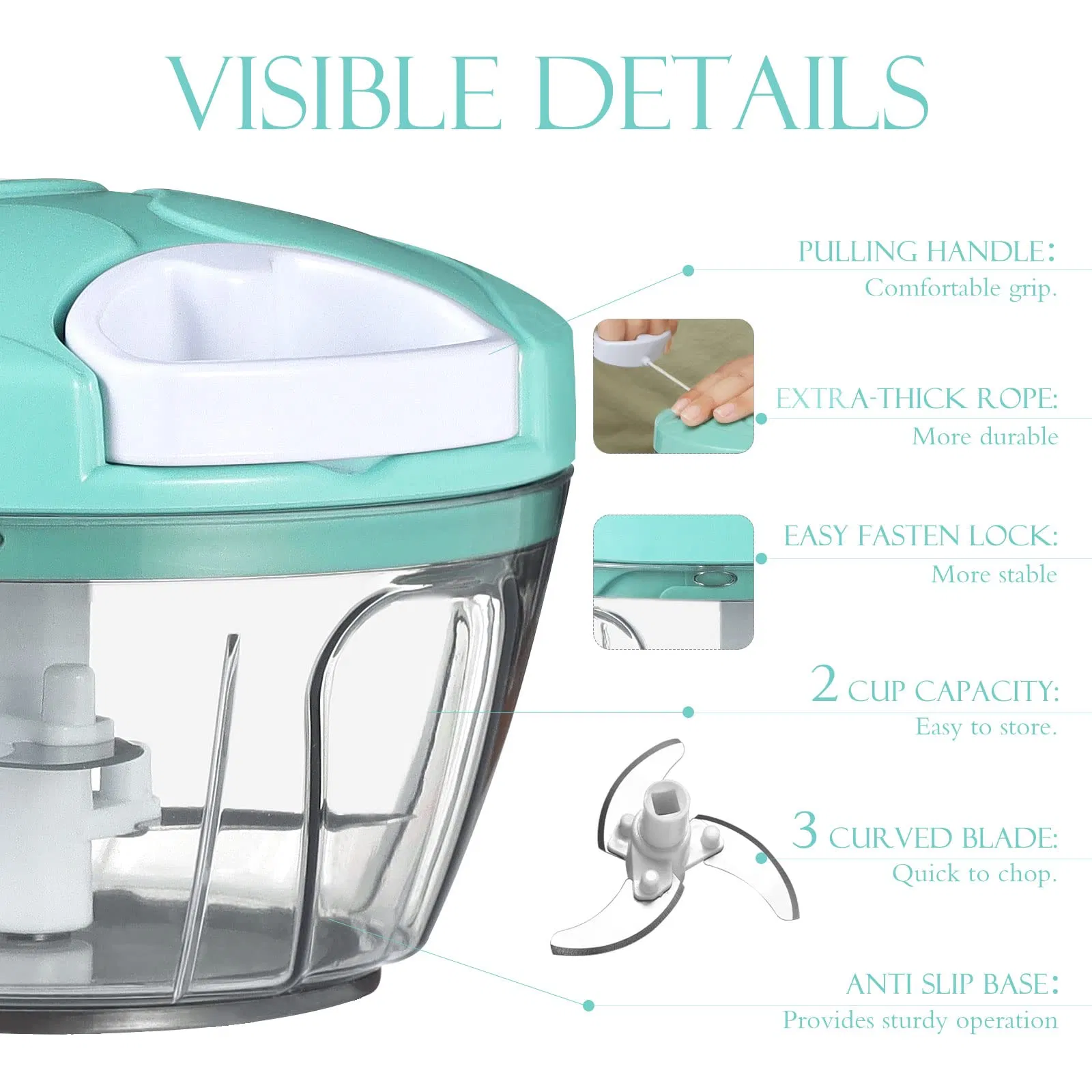 Manual Food Processor Vegetable Hand Pull String Garlic Onion Cutter Portable Chopper
