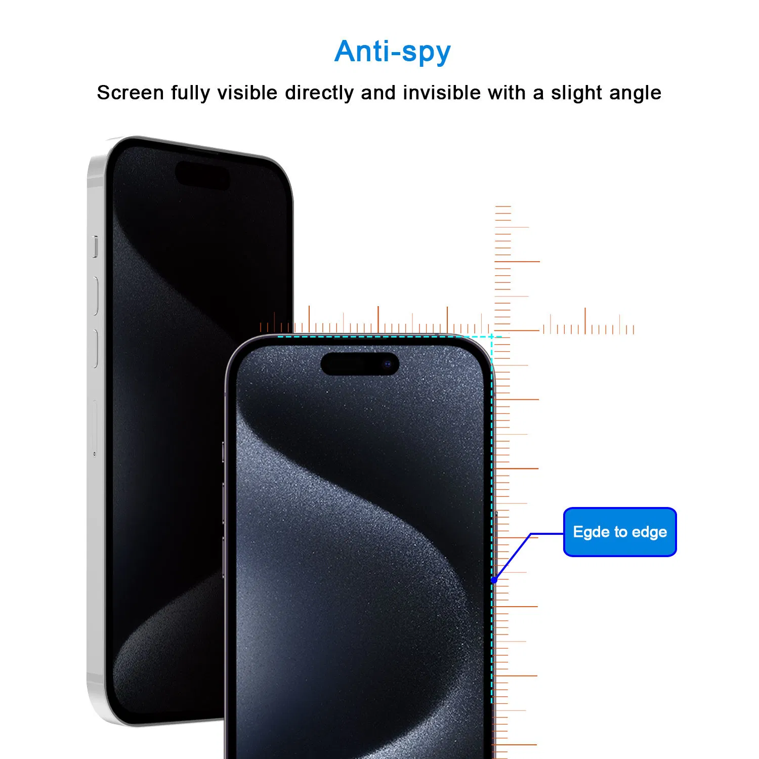 Защитное стекло Privacy для iPhone 15 с эффектом приватности