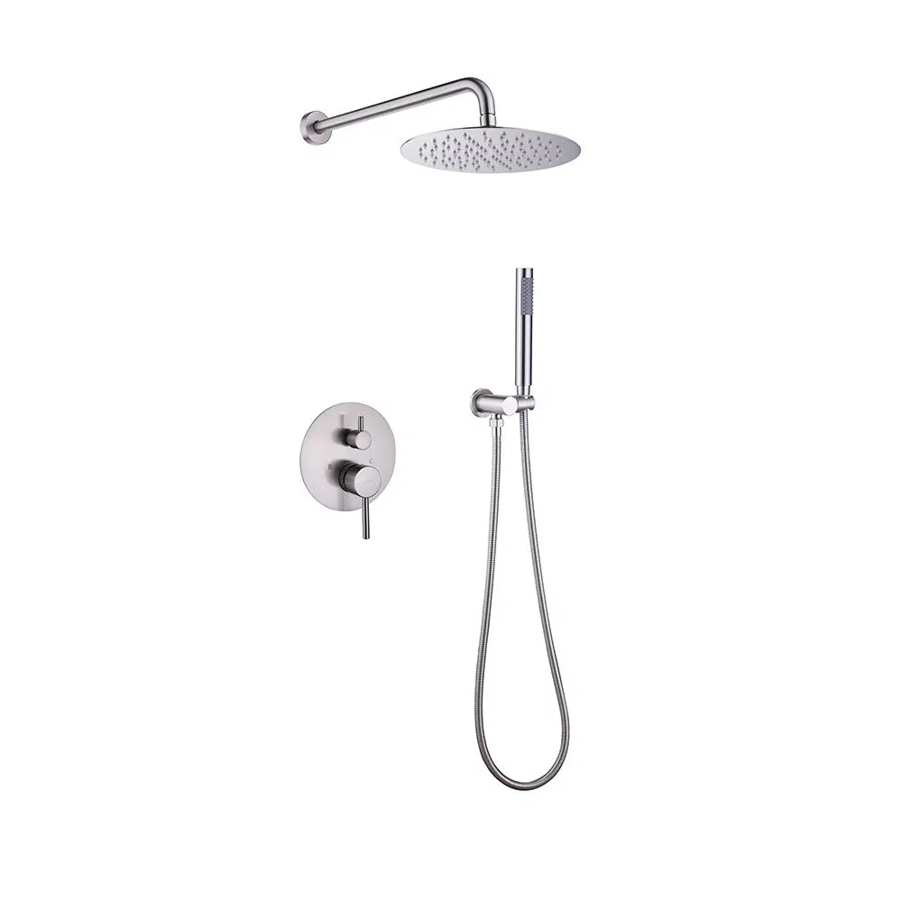 Bathroom Solid Brass Wall Basin Faucet Finished Built in Wall Mounted Hot and Cold Bath Shower Taps