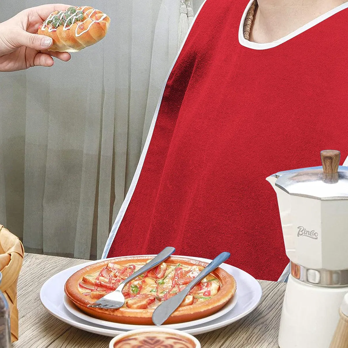 Adult Bib, Elderly Rehabilitation, Microfiber, Non-Waterproof, Thickened, Washable Magic Bib