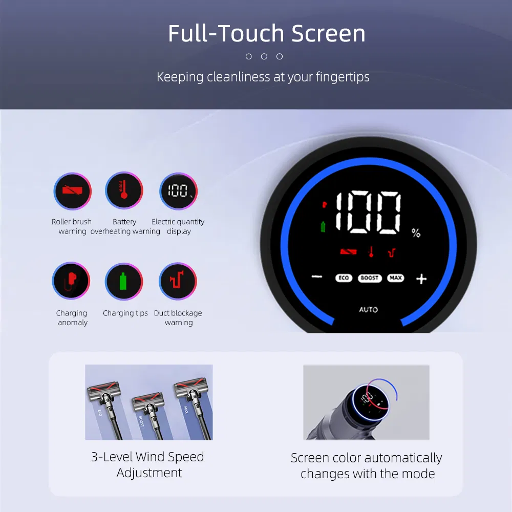 300W Cordless Household Large Suction Power Multi-Function Pet Brushless Motor Handheld Vacuum Cleaner