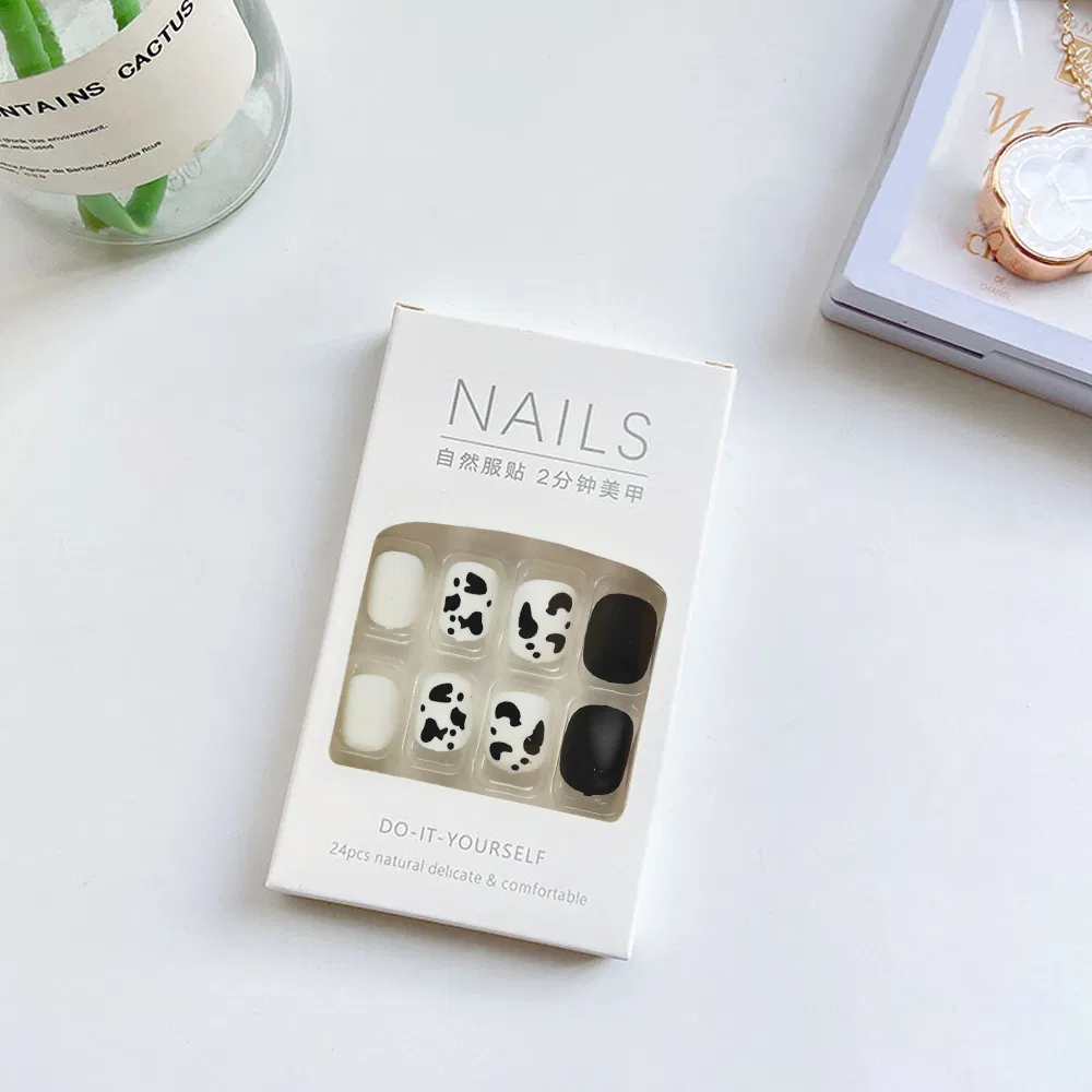 Leopard Pearl Handmade Fake Press on Nails Tips Kit Wearing False Nail Art Decoration Nails Set Product