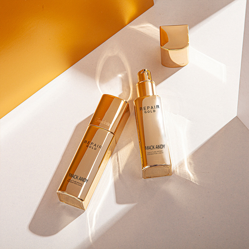 Gold Diamond Contouring Foundation, Concealing Blemishes, Moisturizing, Non-Greasy, Oil-Control, Waterproof Makeup Foundation