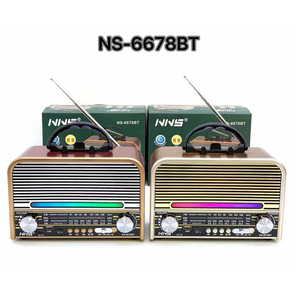 Ретро радио NS-6678BT с Bluetooth и RGB-подсветкой