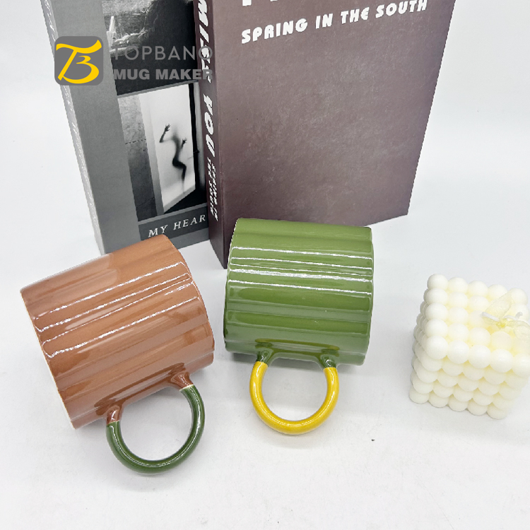 Double 2 Colors Glaze Latte/Cappuccino Coffee Porcelain Cup Eco-Friendly Lead Free Ceramic Mugs