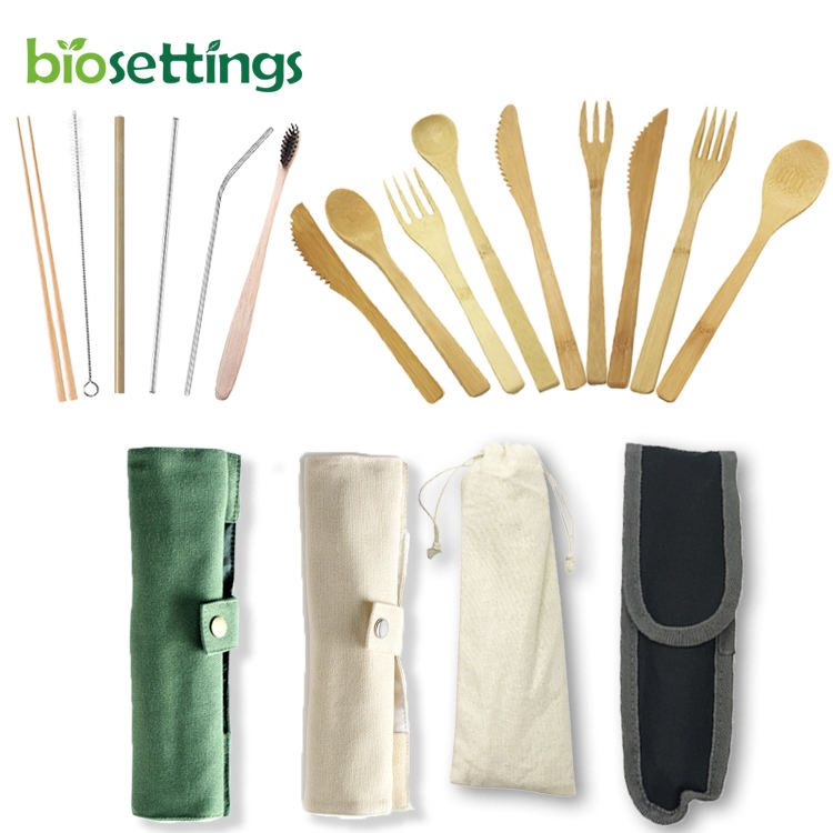 Eco-Friendly Bamboo Cutlery Set: Spoon, Knife, Fork Essentials