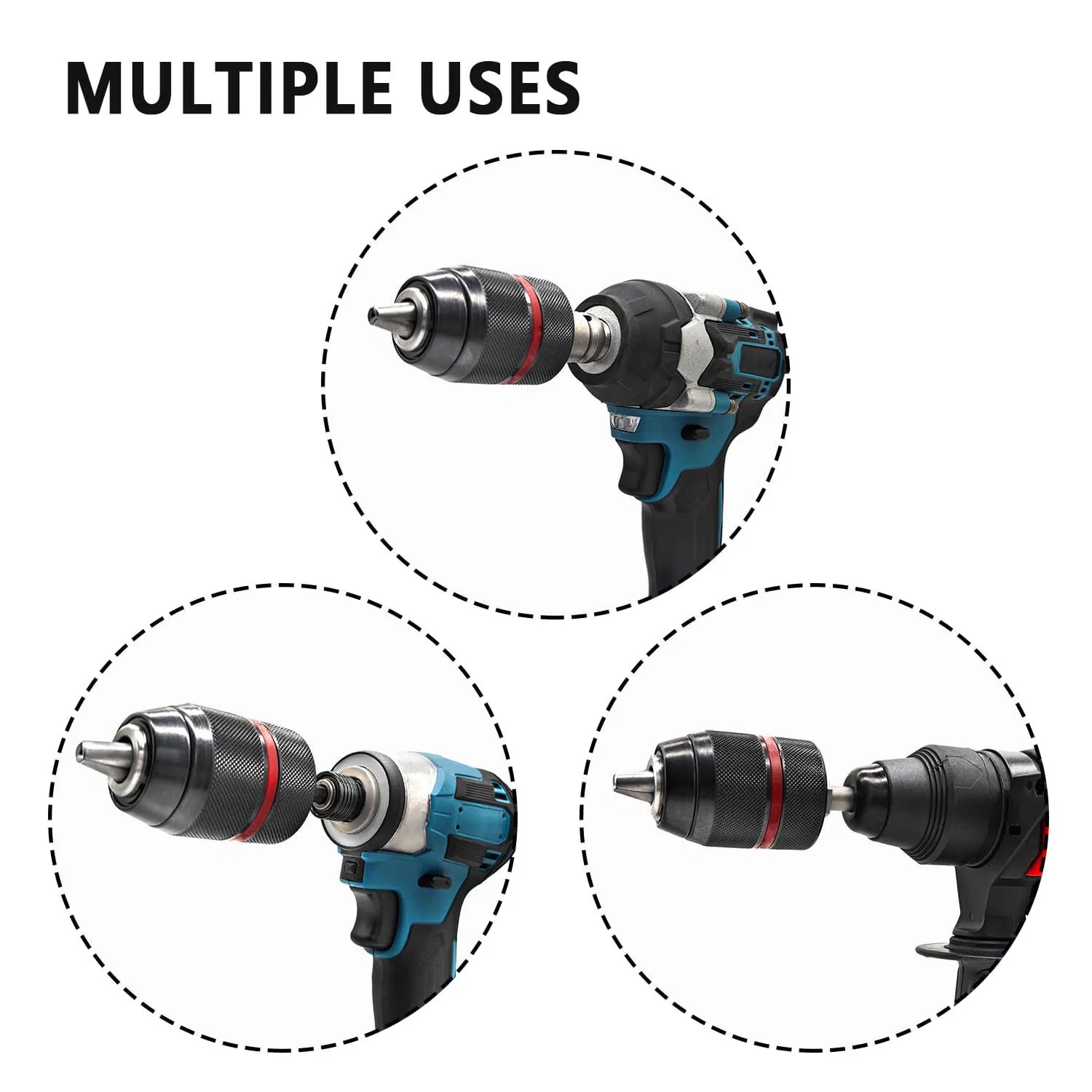 Unfolded Metal Keyless Drill Chuck Metal Heavy Duty SDS-Plus Shank 1/4" Keyless Drill