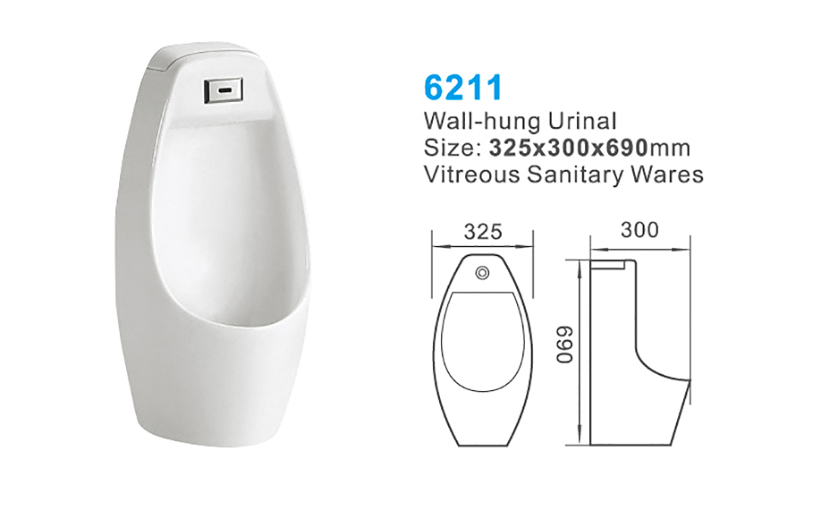 Ceramic Bathroom Accessories Urinal Products Sensor Wall Hung Urinal Toilet Urinal
