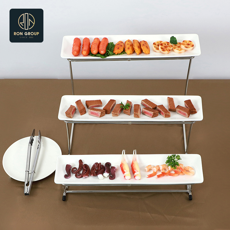 Stylish Multi-Tier Buffet Rack for Elegant Dining Displays