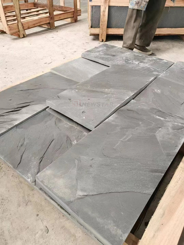 Cheap Price Outdoor Wall Tiles Garden Natural Black Slate Floor Tiles Cultured Stone Outdoor Slate Tile Retro Style