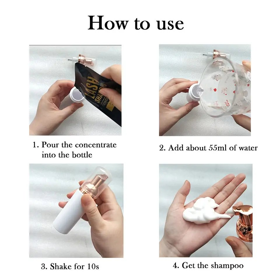 Tear Free Private Label Lash Shampoo Concentrate Kit Eyelash Extension Cleanser Concentrate Lash Bath Shampoo with Brush