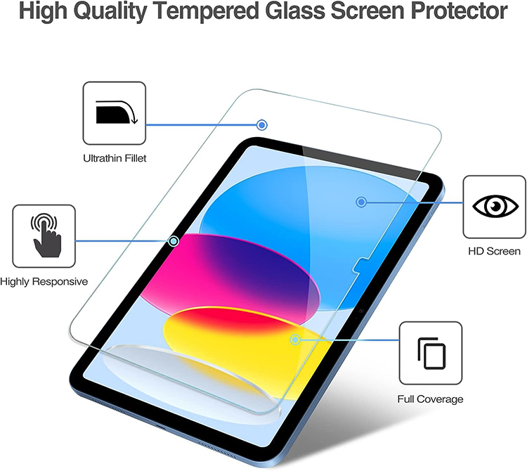 Anti-Scratch Tempered Glass Screen Protector for iPad 10th Generation 10.9 Inch 2022 A2696/A2757/A2777