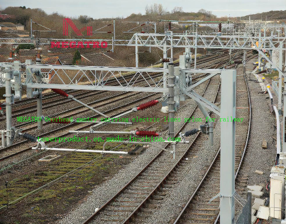 Megatro Overhead Gantry Carrying Electric Lines Pylon for Railway Trains