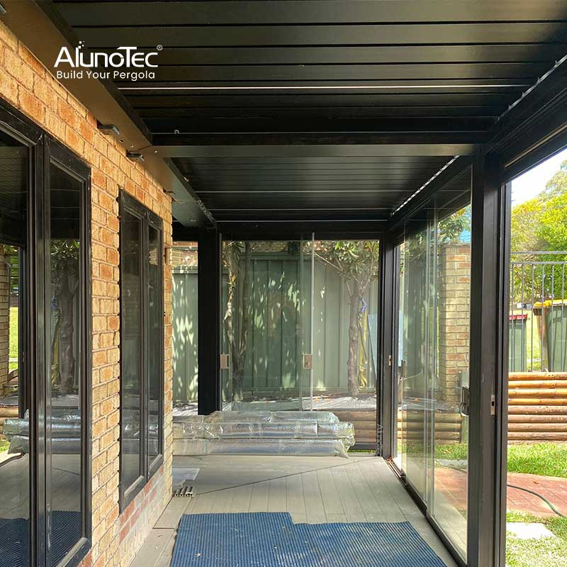 Prefabricated Building Aluminum Outdoor Patio Cover Awning Remote Control Garden Gazebo Louvre Pergola