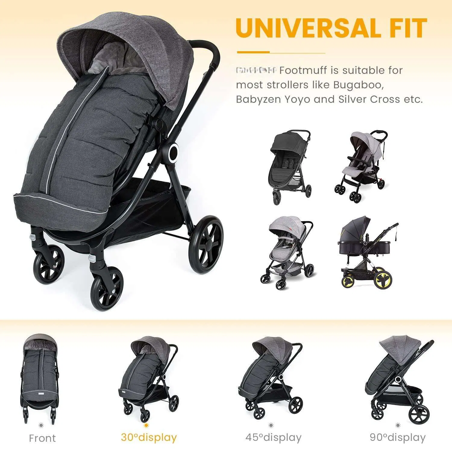 Winter Warm Baby Bunting Bag Water-Repellent Stroller Sleeping Bag Cold Weather