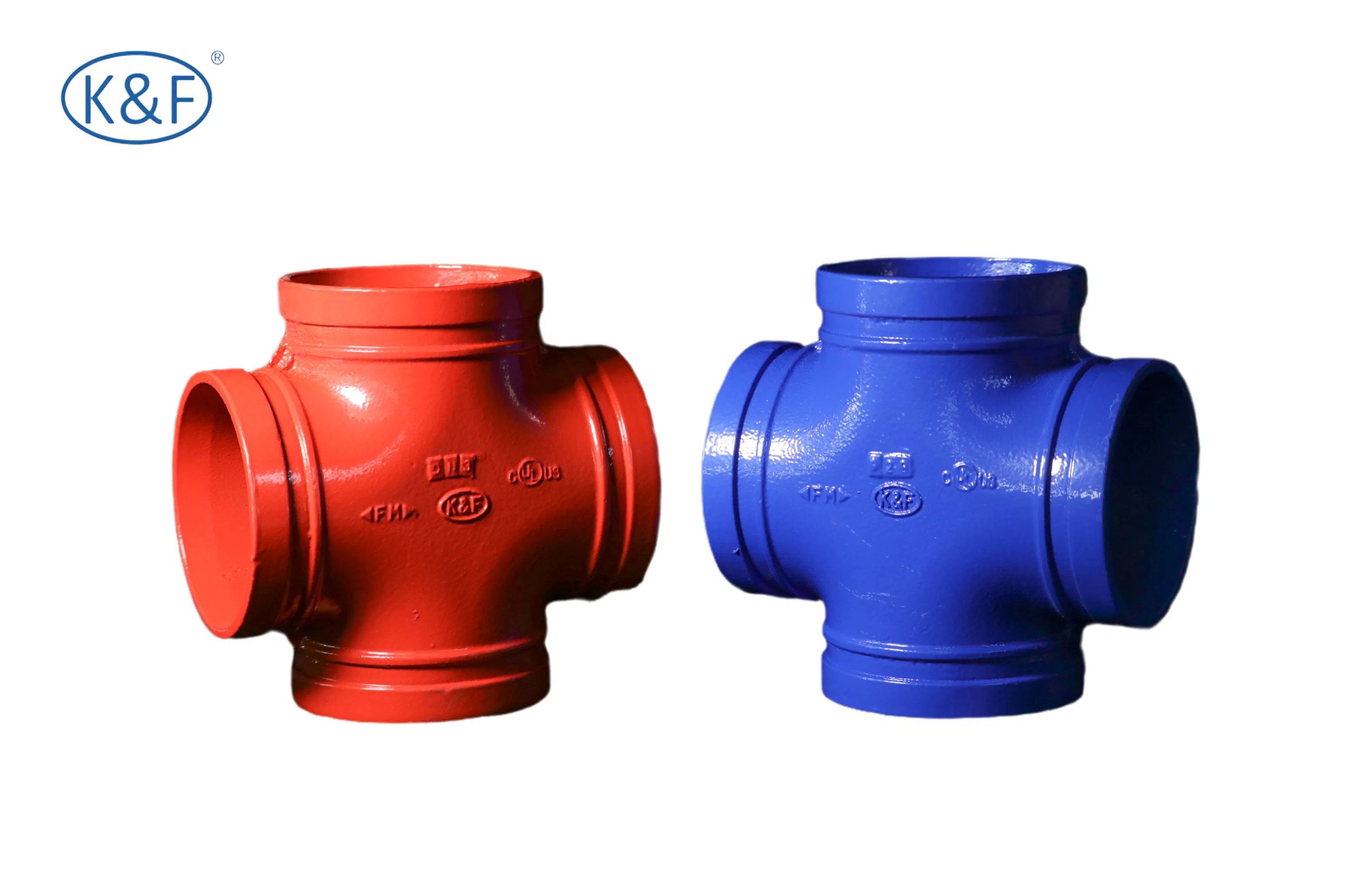 Kanaifu Free Sample Customized Ductile Iron Grooved Pipe Fitting Cross for Water Fire System