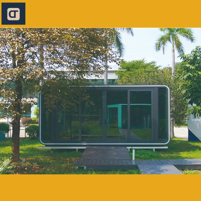 CT Portable Meeting Pod in Black, Orange, and Green