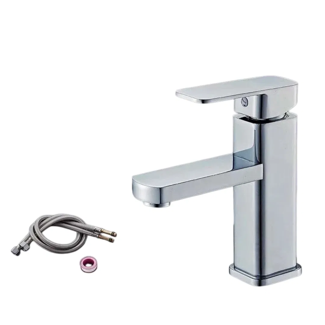 Bathroom Stainless Steel Faucet with Hot and Cold Water Mixer for Washbasin
