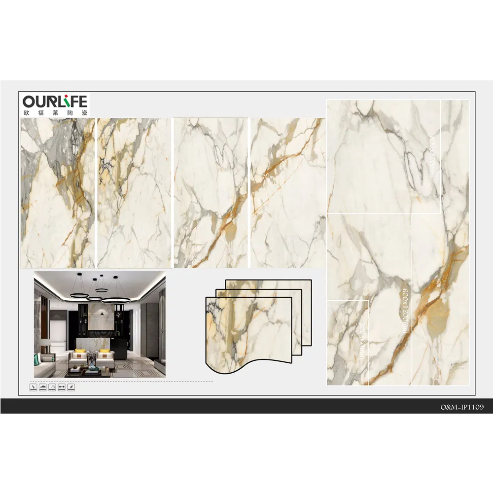 750*1500 mm Wall Tiles Glazed Polish Marble Floor Tiles for Decoration