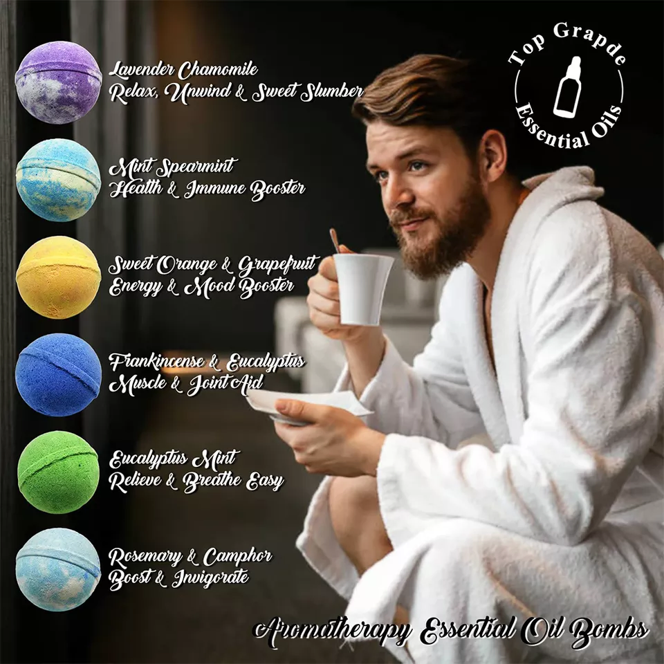 OEM Customization Bath Bomb Set Bubble Bombas De Bao Relax Men SPA Colorful Bombe Bagno Men Bath Bombs
