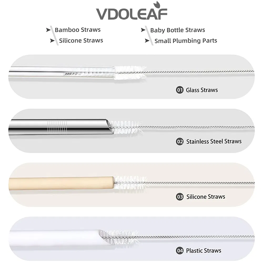 Drinking Straw Cleaner Brush Kit Extra Long Pipe Cleaners Straw Cleaning Brush for Tumbler Sippy Cup Bottle and Tube