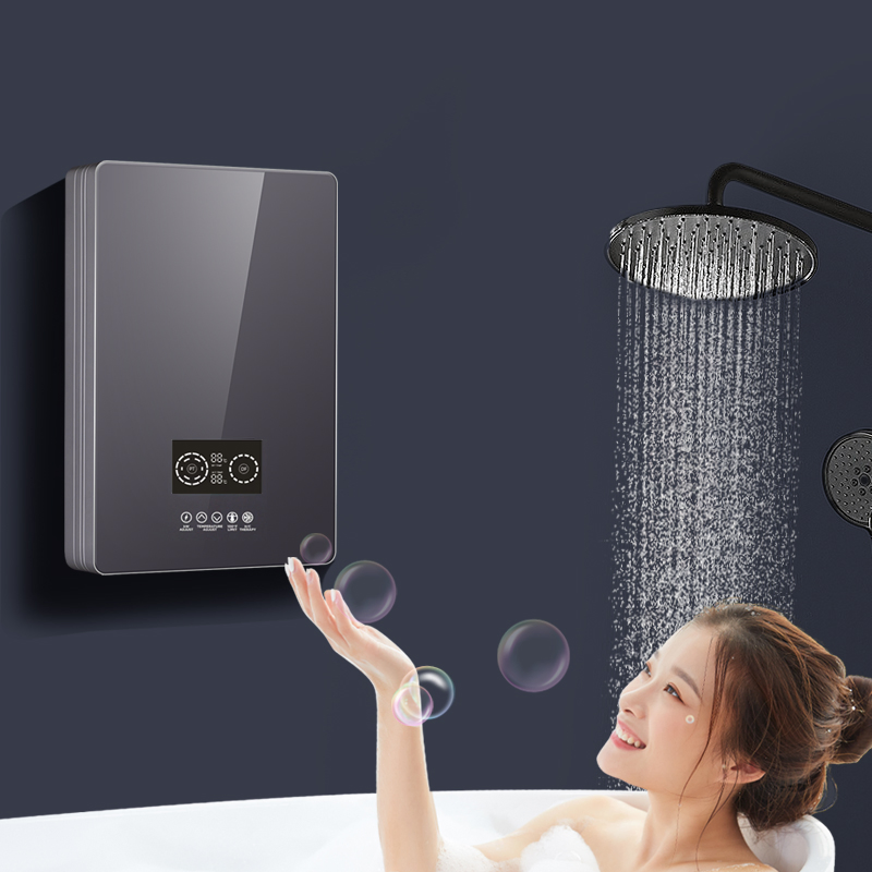 220V Stainless Steel Wall-Mounted Tankless Electric Hot Water Heater Instant Household Shower