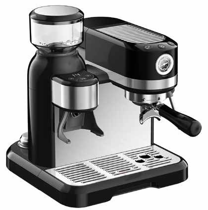 Em3602 3 in 1 Electric Grinder+Espresso+Steam Automatic Coffee Maker with Pressure Gauge
