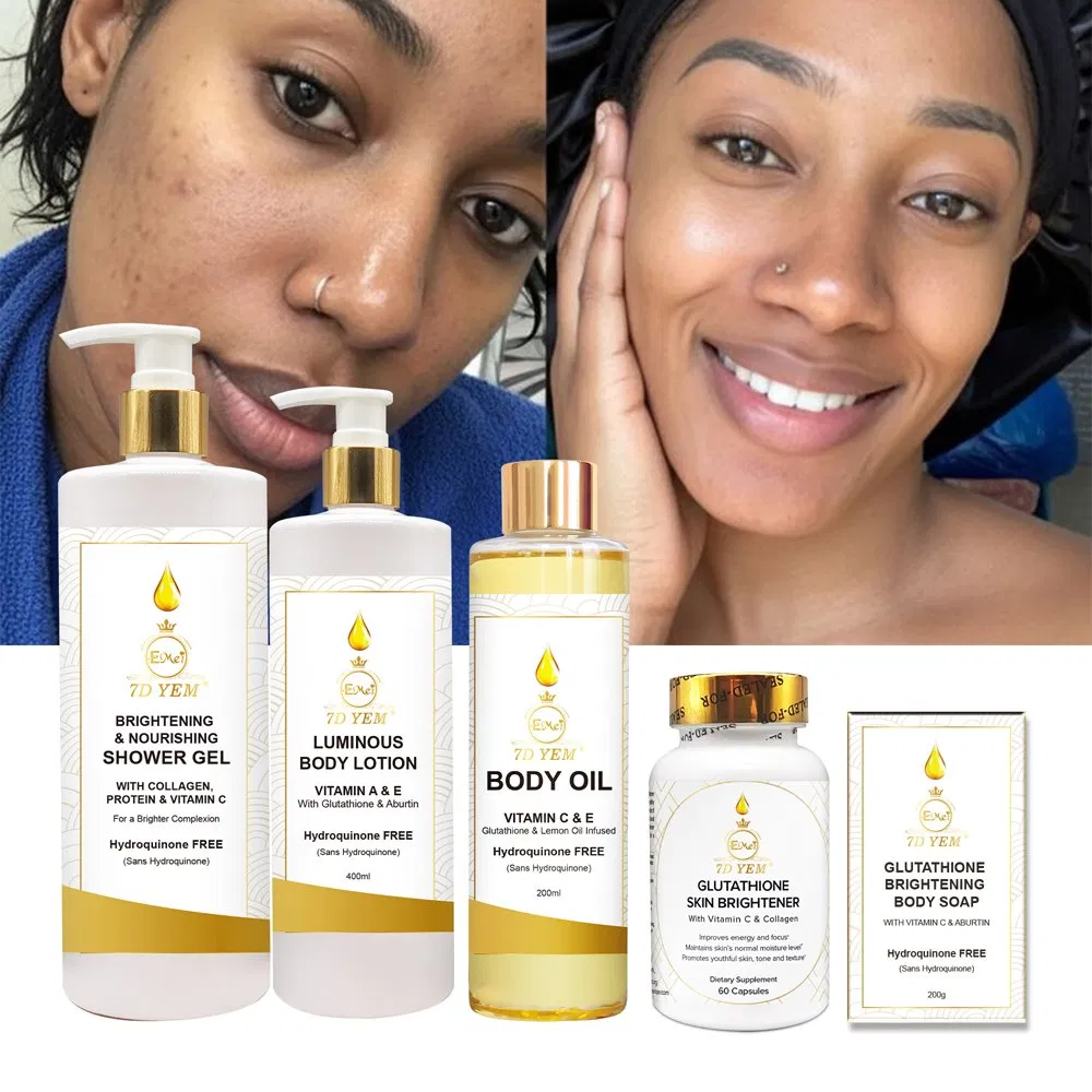 OEM Custom Glutathione Beauty Moisturizing Skin Removing Dark Spots 24K Perfect Gold Skin Care Set for Black Women
