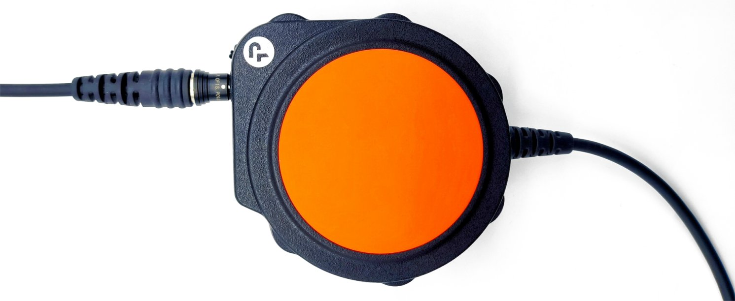 Orange Large Push-to-Talk Ptt Button Mega X1 with Quick-Released Coil Cable for Fire Fighter
