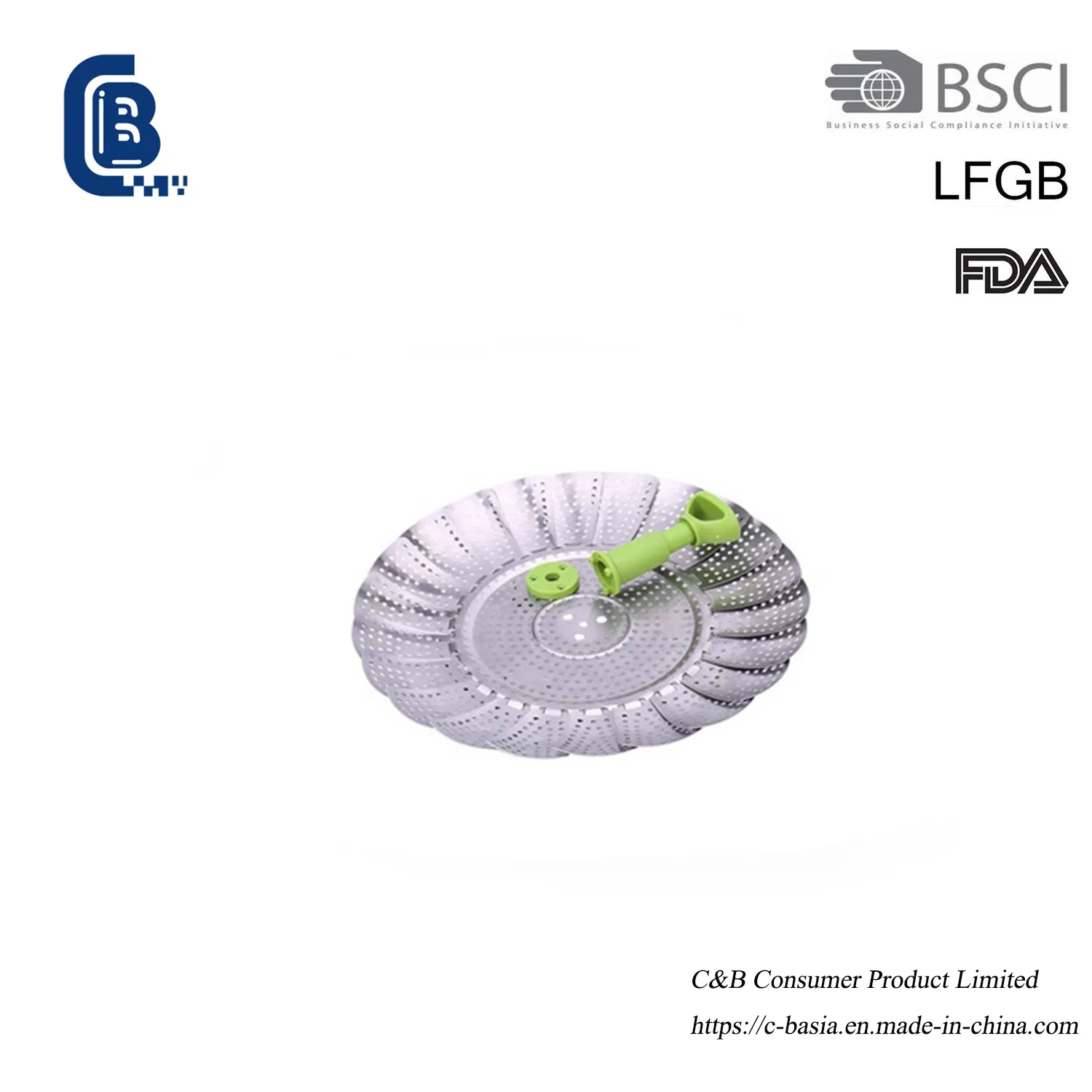 Hot Selling Stainless Steel Foldable Steamer Basket - Adjustable for Veggies & Fruits