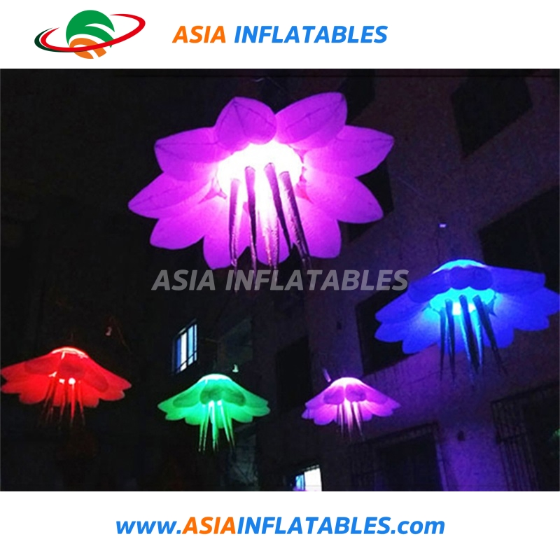 Newest Wedding Stage Hanging Inflatable Flower with LED Light