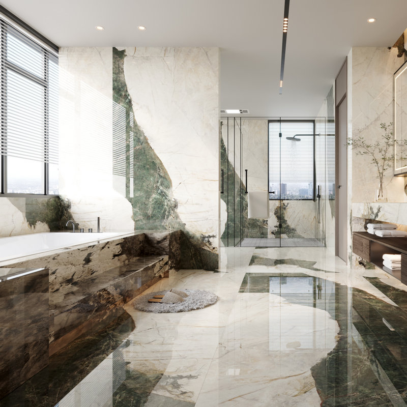 Luxurious 9mm Glossy Sintered Stone Marble Slab for Upscale Interiors